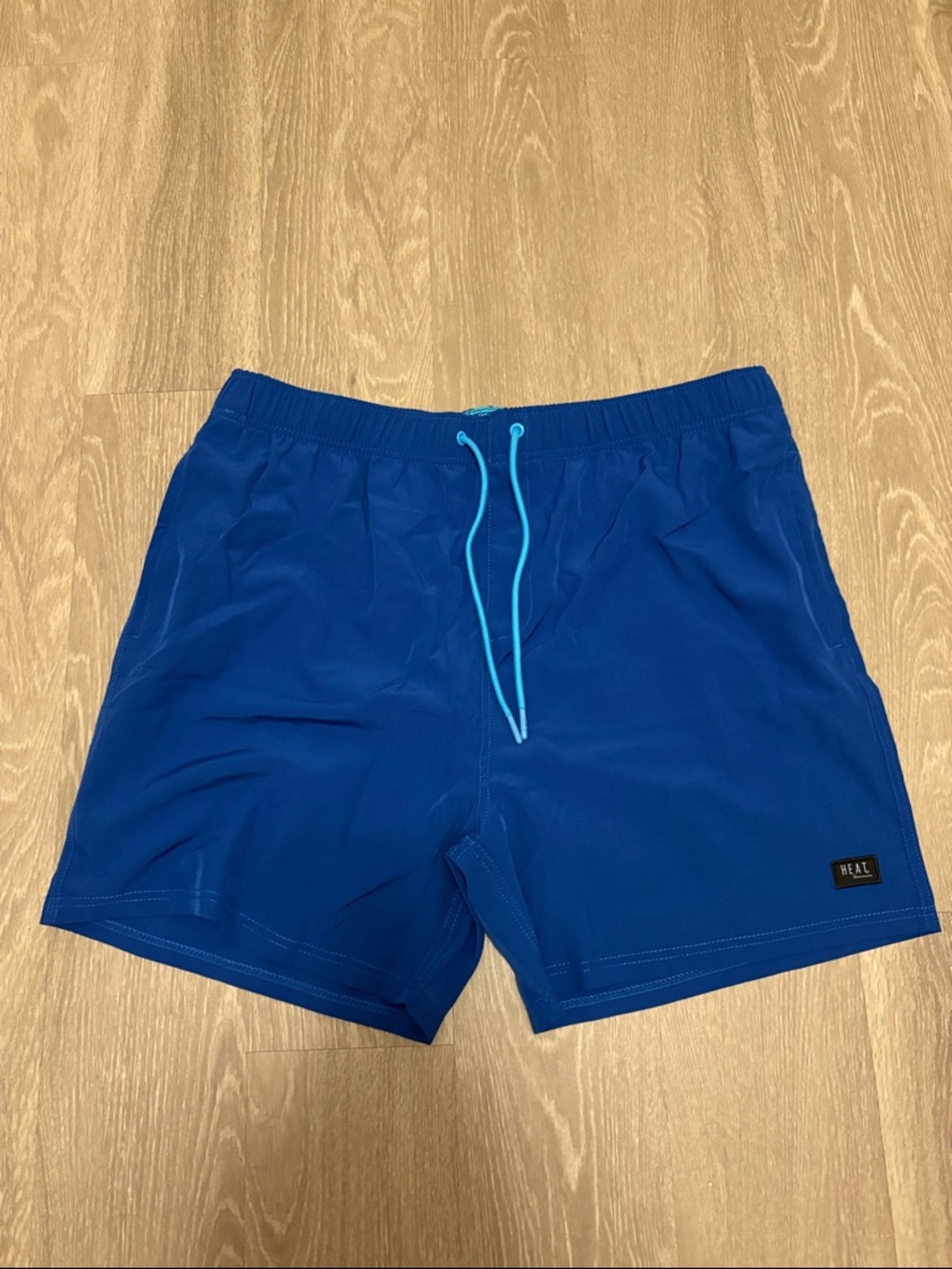 Heat Swimwear Royal Blue Swim Trunks with Contrasting Light Blue Drawstring